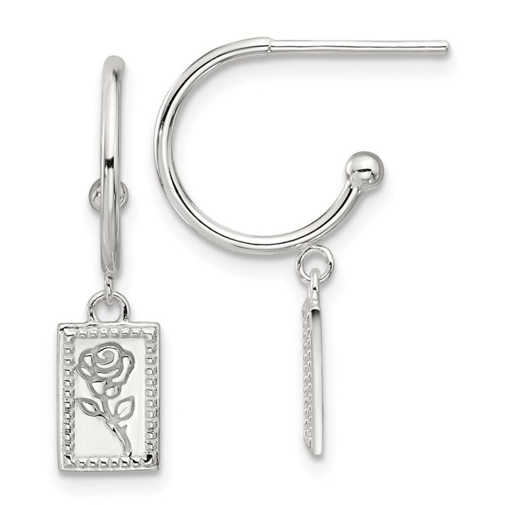 Kazi Luxury Sterling Silver E-Coated Rose Dangle … - image 1
